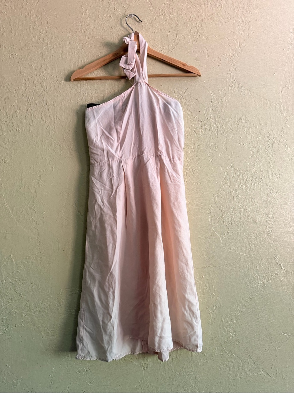 Soft Blush Halter Midi Dress pit to pit 15"